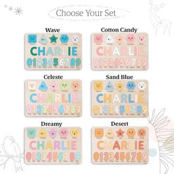 Personalized Name Puzzle with Numbers and Shapes, Name Puzzle for Kids, Custom Birthday Gift for Kids, Christmas Gifts for Toddlers, Unique New Baby Gift, 1 Year Old Boy and Girl Toys, Wood Toy