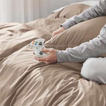 Bedsure Soft King Duvet Cover Set with Zipper Closure