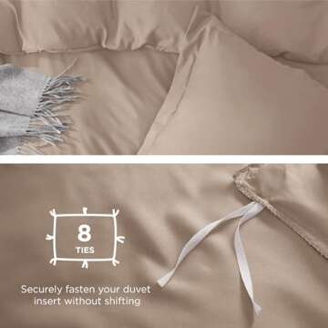 Bedsure Soft King Duvet Cover Set with Zipper Closure