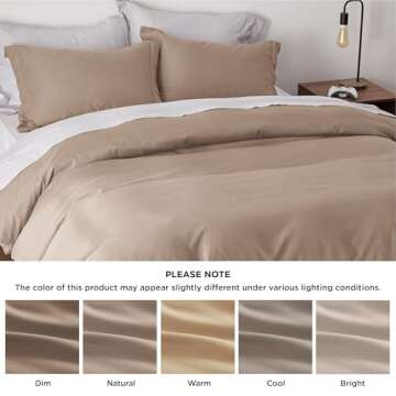 Bedsure Soft King Duvet Cover Set with Zipper Closure