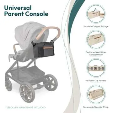WONDERFOLD Parent Console with 4 Cup Holders and Storage