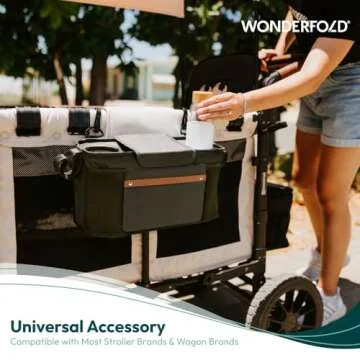 WONDERFOLD Parent Console with 4 Cup Holders and Storage