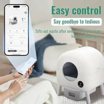 Self Cleaning Litter Box - Automatic Cat Litter Box self Cleaning, with 1 Roll Trash Bags and Mat, Small-White