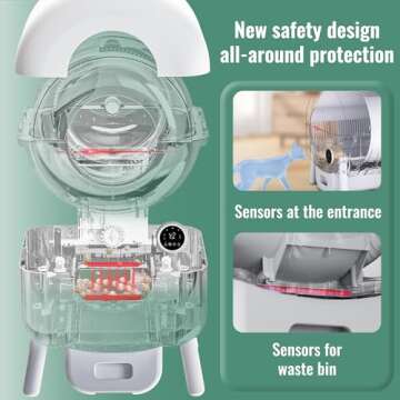 Self Cleaning Litter Box - Automatic Cat Litter Box self Cleaning, with 1 Roll Trash Bags and Mat, Small-White