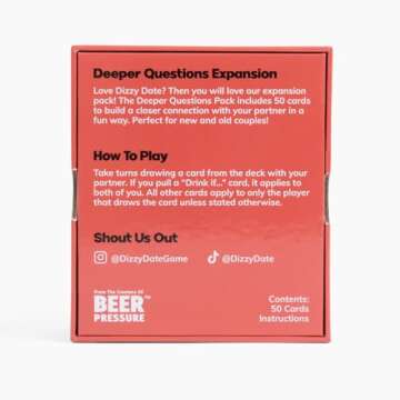 Dizzy Date: The 2nd Date - Deeper Questions Expansion Pack. The Card Game for Date Night. Perfect Valentine's Day Gift!