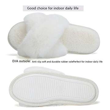 Fuzzy Cross Band Slippers for Women - Cozy & Stylish Slippers