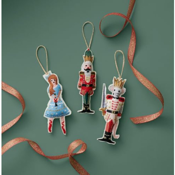 RIFLE PAPER CO. Nutcracker Felt Ornaments for Christmas