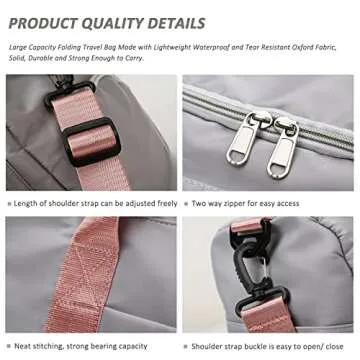 Travel Bag, Large Capacity Folding, Sports Gym with Wet Pocket & Shoes Compartment, Foldable Duffel, Weekender Overnight for Women and Man (Green)