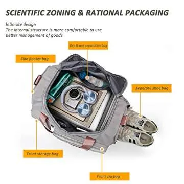 Travel Bag, Large Capacity Folding, Sports Gym with Wet Pocket & Shoes Compartment, Foldable Duffel, Weekender Overnight for Women and Man (Green)