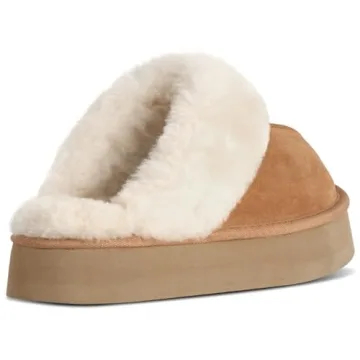 OOW Fuzzy Platform Slippers Women's Cozy Chestnut Comfort
