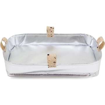 SoYoung Beauty Poche - Cosmetic Bag & Makeup Organizer for Travel, Three-Tiered, Linen/Cotton Exterior, Removable Tray, Machine Washable - Ink Splatter