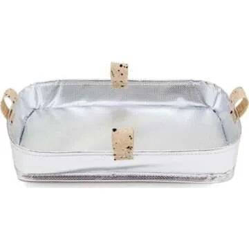 SoYoung Beauty Poche - Cosmetic Bag & Makeup Organizer for Travel, Three-Tiered, Linen/Cotton Exterior, Removable Tray, Machine Washable - Ink Splatter