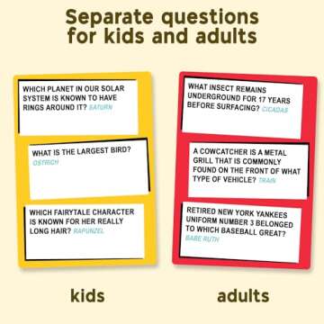 Who Knows More? Kids or Adults, The Ultimate Trivia Game for Kids, Teens and Adults - A Fun Family Party Game