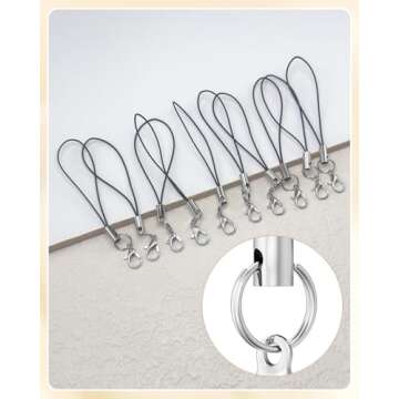 MKCYD Phone Charms Strap with Lobster Clasp Cords Lanyard Straps,Lariat Lanyard Charms Pendant Clasp Cords for Cell Phone USB Keychains DIY Jewelry Accessories