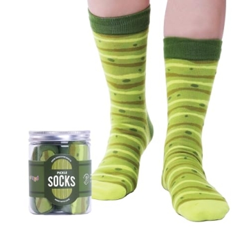 POPCRAZE Pickle Socks in a Jar 2 Pairs. One Size Fits Most. Novelty Food Socks. Comfortable and Brea...