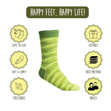 POPCRAZE Pickle Socks in a Jar 2 Pairs. One Size Fits Most. Novelty Food Socks. Comfortable and Breathable Pickle Jar Sock for Birthday, Christmas, Gift Ideas for Men and Women.