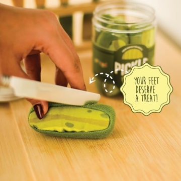 POPCRAZE Pickle Socks in a Jar 2 Pairs. One Size Fits Most. Novelty Food Socks. Comfortable and Breathable Pickle Jar Sock for Birthday, Christmas, Gift Ideas for Men and Women.