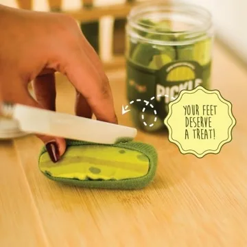 POPCRAZE Pickle Socks in a Jar 2 Pairs. One Size Fits Most. Novelty Food Socks. Comfortable and Breathable Pickle Jar Sock for Birthday, Christmas, Gift Ideas for Men and Women.