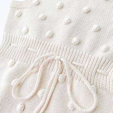 Simplee kids Baby Girl Kint Rompers Fall Sleeveless Pompoms Baby Girl Rompers 18-24 Months Little Girl White Overall Jumpsuit Outfit