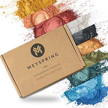 MEYSPRING Epoxy Resin Pigment Sets - Resin Dyes and Pigments - Mica Powder for Epoxy Resin, Metallic Pigment, Fine Glitter - Resin Supplies - Pigment Powder for Resin Art