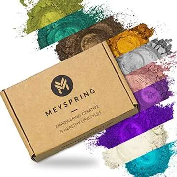 MEYSPRING Epoxy Resin Pigment Sets - Resin Dyes and Pigments - Mica Powder for Epoxy Resin, Metallic Pigment, Fine Glitter - Resin Supplies - Pigment Powder for Resin Art