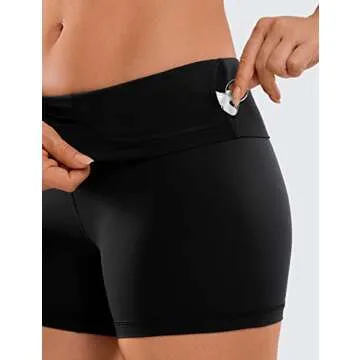 CRZ YOGA Women's Naked Feeling Biker Shorts - 4 Inch Comfort