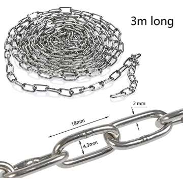 SUS304 Stainless Steel Chain Metal Chain Link Chain Small Light Duty Chain Utility Chain for Home Ou...