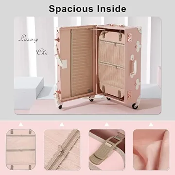 Vintage Luggage Set 26"+20"+12" Cute Travel Bags