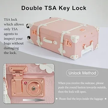 Vintage Luggage Set 26"+20"+12" Cute Travel Bags