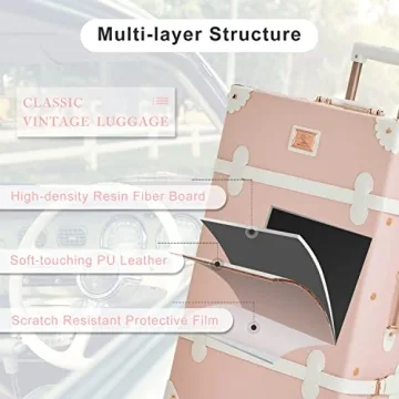 Vintage Luggage Set 26"+20"+12" Cute Travel Bags