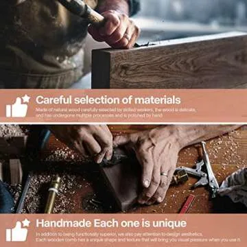 Nehzgnauh Wide Tooth Comb for Men and Women,Wooden Massage Comb Anti Static Electricity and Frizz,Detangling Hair Comb for Curly Straight Long Hard Hair (Large, Black-brown)