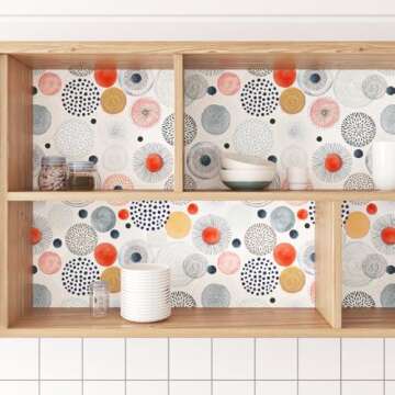 Wallderful Peel and Stick Wallpaper Boho Modern Art Deco Geometric Wallpaper for Bedroom Removable Self Adhesive Abstract Contact Paper Cabinets Countertops Accent Wall Peel and Stick Boho Wall Paper