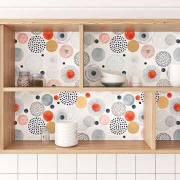 Wallderful Peel and Stick Wallpaper Boho Modern Art Deco Geometric Wallpaper for Bedroom Removable Self Adhesive Abstract Contact Paper Cabinets Countertops Accent Wall Peel and Stick Boho Wall Paper