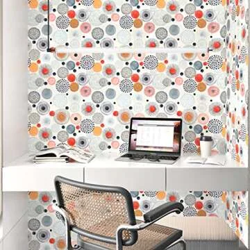 Wallderful Peel and Stick Wallpaper Boho Modern Art Deco Geometric Wallpaper for Bedroom Removable Self Adhesive Abstract Contact Paper Cabinets Countertops Accent Wall Peel and Stick Boho Wall Paper
