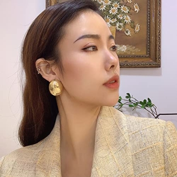 Chunky Gold Hoop Earrings Women Lightweight Hypoallergenic