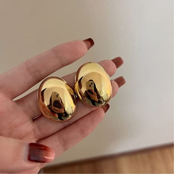 Chunky Gold Hoop Earrings Women Lightweight Hypoallergenic