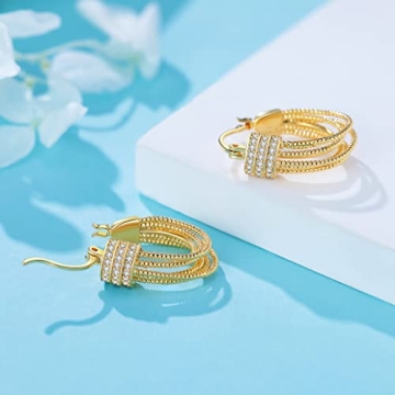 Chunky Gold Hoop Earrings for Women with Hypoallergenic Design