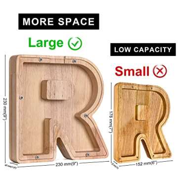 CDUHB Large Personalized Wooden Letter Piggy Bank Alphabet Letter Decorative Sign Coin Bank Perfect ...