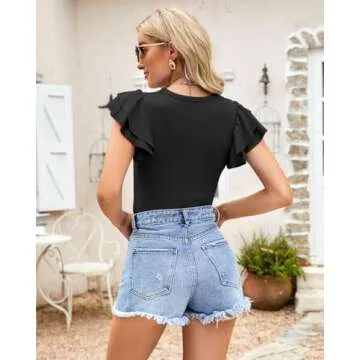 BINOVISOR Women's Stylish Ruffled Bodysuit for Every Occasion