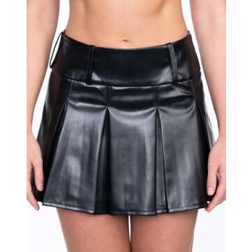 Chic Black Mini Skirt, Vegan Leather, Perfect for Every Occasion