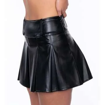 Chic Black Mini Skirt, Vegan Leather, Perfect for Every Occasion