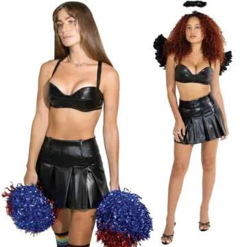 Chic Black Mini Skirt, Vegan Leather, Perfect for Every Occasion