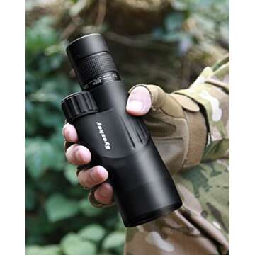 Eyeskey HD 10-30x50 High Powered Zoom Monocular Telescope - Waterproof and Fog-proof - Bright and Clear FMC Lens - Coated Bak-4 Prism - Single Hand Focus Scope for Concert, Traveling, Wildlife Scenery