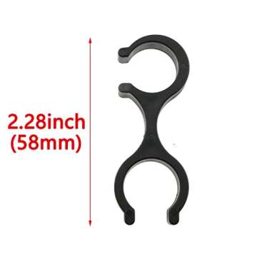 HJGarden 6PCS Hiking Pole Clips, Trekking Poles Clamp Double Rods Buckles Poles Rod Connectors, Trekking Pole Clips Connectors for Outdoor Sports Hiking Camping Travelling Walking Stick Holders, Black