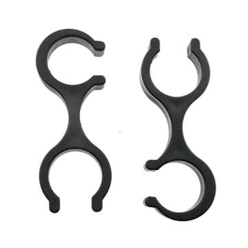 HJGarden 6PCS Hiking Pole Clips, Trekking Poles Clamp Double Rods Buckles Poles Rod Connectors, Trekking Pole Clips Connectors for Outdoor Sports Hiking Camping Travelling Walking Stick Holders, Black