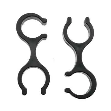 HJGarden 6PCS Hiking Pole Clips, Trekking Poles Clamp Double Rods Buckles Poles Rod Connectors, Trekking Pole Clips Connectors for Outdoor Sports Hiking Camping Travelling Walking Stick Holders, Black