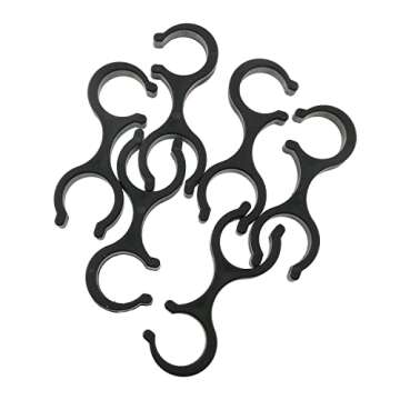 HJGarden 6PCS Hiking Pole Clips, Trekking Poles Clamp Double Rods Buckles Poles Rod Connectors, Trekking Pole Clips Connectors for Outdoor Sports Hiking Camping Travelling Walking Stick Holders, Black