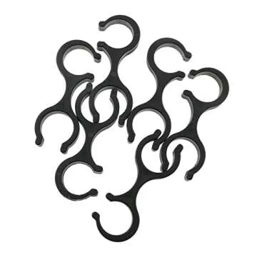 HJGarden 6PCS Hiking Pole Clips, Trekking Poles Clamp Double Rods Buckles Poles Rod Connectors, Trekking Pole Clips Connectors for Outdoor Sports Hiking Camping Travelling Walking Stick Holders, Black