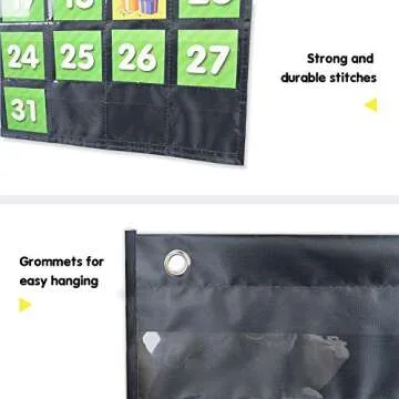 EAMAY Educational Pocket Chart Calendar for Kids Learning