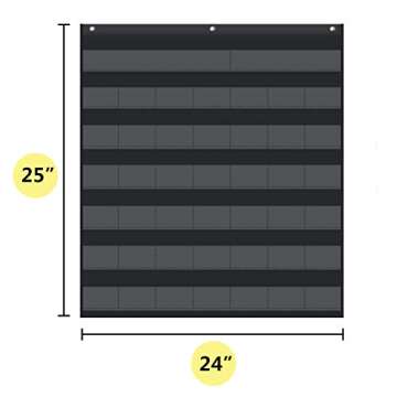 EAMAY Classroom Monthly Calendar Pocket Chart with 71 Cards for Kids Learning for Home,Homeschool Supplies and Classroom Must Haves!(Black)